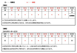 令和7年 夏季休業について